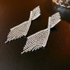 Wholesale Copper Geometric Tassel Earrings With Diamond Embedded And Electroplating Treatment For Women