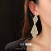 Wholesale Copper Geometric Tassel Earrings With Diamond Embedded And Electroplating Treatment For Women