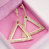 Wholesale Copper Geometric Triangle Drop Shape Diamond Earrings For Women