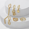 Wholesale Copper Geometric Ushape Inlaid Zircon Women's Earring