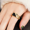 Wholesale Copper Geometric Vintage Ring With Micro Inlay Zircon For Women