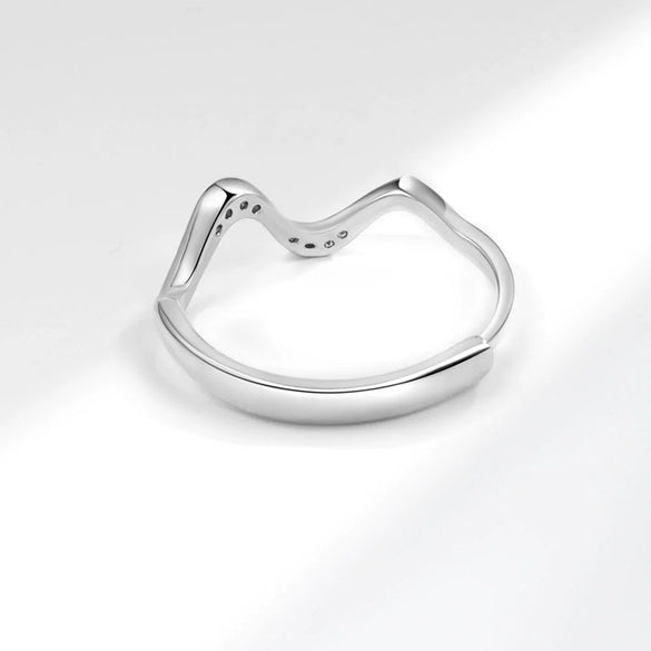 Wholesale Copper Geometric Water Ripple Opening Adjustable Women's Tail Ring Electroplated Jewelry
