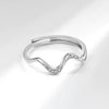 Wholesale Copper Geometric Water Ripple Opening Adjustable Women's Tail Ring Electroplated Jewelry