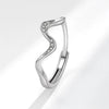 Wholesale Copper Geometric Water Ripple Opening Adjustable Women's Tail Ring Electroplated Jewelry