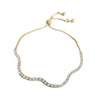 Wholesale Copper Geometric Wave Diamondencrusted Women's Bracelet