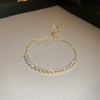 Wholesale Copper Geometric Wave Diamondencrusted Women's Bracelet