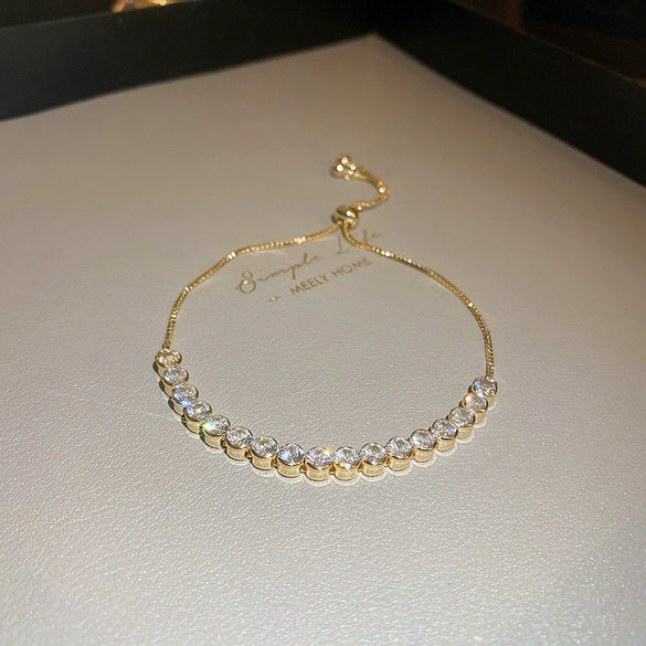 Wholesale Copper Geometric Wave Diamondencrusted Women's Bracelet