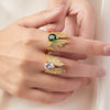 Wholesale Copper Geometric Wings Inlaid Zircon Ring Electroplated Design Unisex Finger Ring Accessories