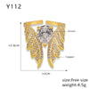 Wholesale Copper Geometric Wings Inlaid Zircon Ring Electroplated Design Unisex Finger Ring Accessories