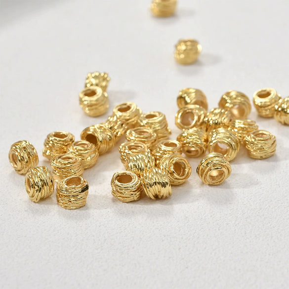 Wholesale Copper Geometric Woven Ball Beads Electroplated Colorretaining Jewelry Making Material For Bracelet Necklace Earring