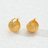 Wholesale Copper Geometric Woven Mesh Hollow Vegetable Basket Earrings Electroplated
