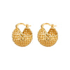 Wholesale Copper Geometric Woven Mesh Hollow Vegetable Basket Earrings Electroplated