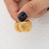 Wholesale Copper Geometric Woven Mesh Hollow Vegetable Basket Earrings Electroplated