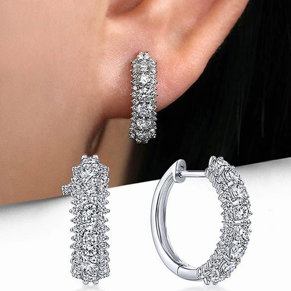 Wholesale Copper Geometric Zircon Earrings For Women Fashion Style