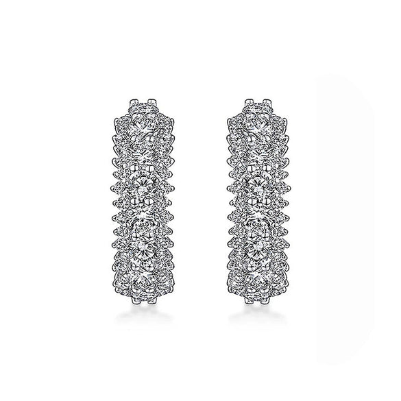 Wholesale Copper Geometric Zircon Earrings For Women Fashion Style