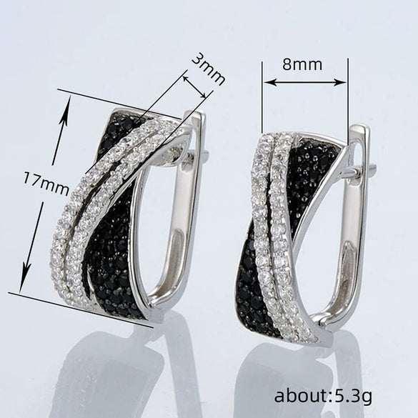 Wholesale Copper Geometric Zircon Fashion Women's Earrings