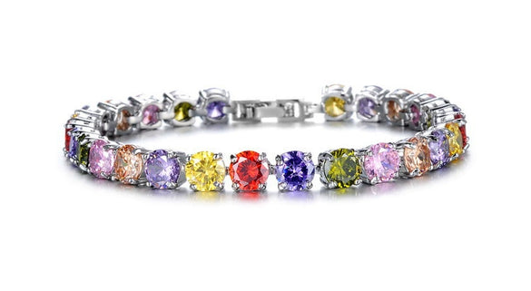 Wholesale Copper Geometric Zircon Jewelry Bracelet For Women With Diamond Design And White Golden Plated