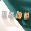 Wholesale Copper Geometric Zirconia Light Luxury Style Earrings For Women