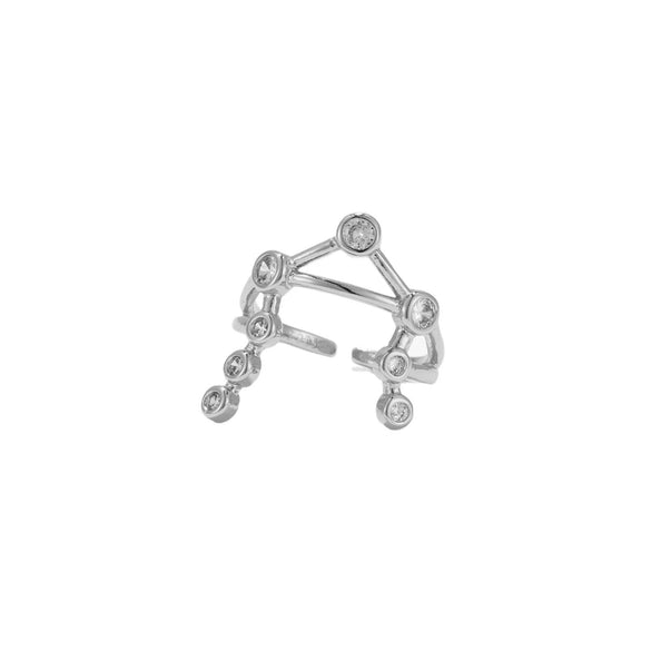 Wholesale Copper Geometry Style Electroplated Opening Adjustable Ring For Women With Micro Inlaid Zircon Small Pendant