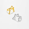 Wholesale Copper Geometry Style Electroplated Opening Adjustable Ring For Women With Micro Inlaid Zircon Small Pendant