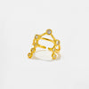 Wholesale Copper Geometry Style Electroplated Opening Adjustable Ring For Women With Micro Inlaid Zircon Small Pendant