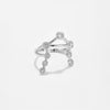 Wholesale Copper Geometry Style Electroplated Opening Adjustable Ring For Women With Micro Inlaid Zircon Small Pendant