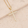 Wholesale Copper Gold Inlaid Zircon Cross Pendant Necklace For Women