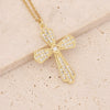 Wholesale Copper Gold Inlaid Zircon Cross Pendant Necklace For Women