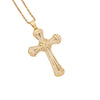 Wholesale Copper Gold Inlaid Zircon Cross Pendant Necklace For Women