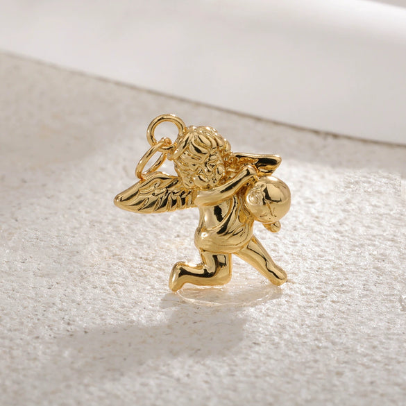 Wholesale Copper Gold Plated Cartoon Characters Angel Pendant Necklace With Electroplating Treatment