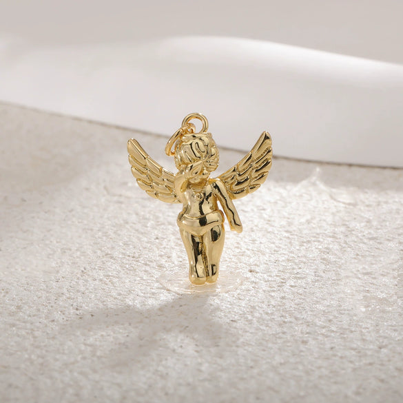 Wholesale Copper Gold Plated Cartoon Characters Angel Pendant Necklace With Electroplating Treatment