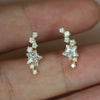 Wholesale Copper Gold Plated Geometric Arc Starshaped Zircon Women's Earrings
