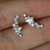 Wholesale Copper Gold Plated Geometric Arc Starshaped Zircon Women's Earrings