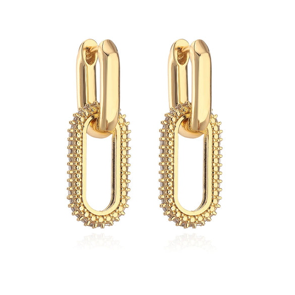 Wholesale Copper Gold Plated Geometric Earrings For Women With Simple Design And High End Sense