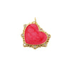 Wholesale Copper Gold Plated Heart Shape Inlaid Zircon Necklace Pendant And Earrings Accessories With Electroplating Treatment