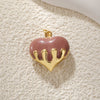 Wholesale Copper Gold Plated Heart Shape Inlaid Zircon Necklace Pendant And Earrings Accessories With Electroplating Treatment