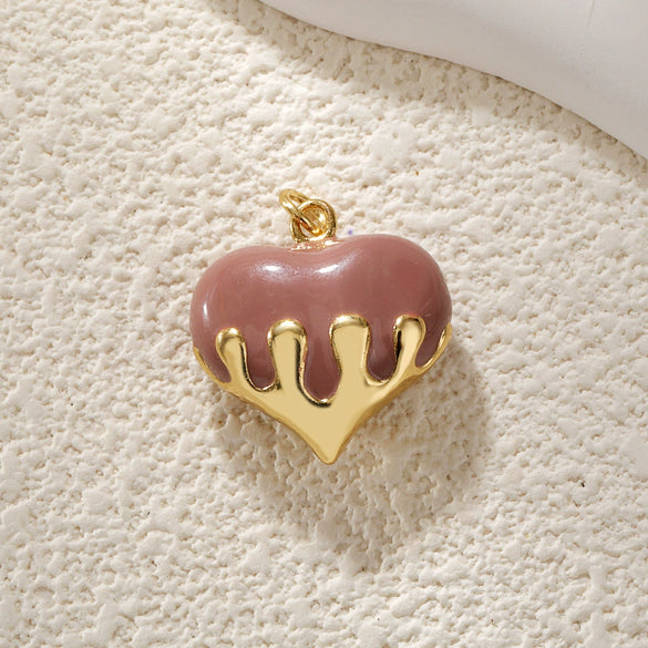 Wholesale Copper Gold Plated Heart Shape Inlaid Zircon Necklace Pendant And Earrings Accessories With Electroplating Treatment