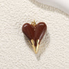 Wholesale Copper Gold Plated Heart Shape Inlaid Zircon Necklace Pendant And Earrings Accessories With Electroplating Treatment