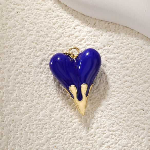 Wholesale Copper Gold Plated Heart Shape Inlaid Zircon Necklace Pendant And Earrings Accessories With Electroplating Treatment
