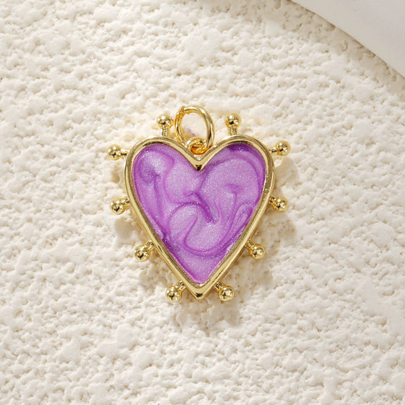 Wholesale Copper Gold Plated Heart Shape Inlaid Zircon Necklace Pendant And Earrings Accessories With Electroplating Treatment