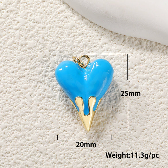 Wholesale Copper Gold Plated Heart Shape Inlaid Zircon Necklace Pendant And Earrings Accessories With Electroplating Treatment
