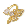 Wholesale Copper Gold Plated Ring With Geometric And Butterfly Design For Women