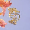 Wholesale Copper Gold Plated Ring With Geometric And Butterfly Design For Women