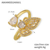 Wholesale Copper Gold Plated Ring With Geometric And Butterfly Design For Women