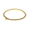 Wholesale Copper Gold Plated Round Beads Elastic Rope Beaded Woven Zircon Braid Bracelet For Men And Women