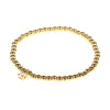 Wholesale Copper Gold Plated Round Beads Elastic Rope Beaded Woven Zircon Braid Bracelet For Men And Women