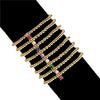 Wholesale Copper Gold Plated Round Beads Elastic Rope Beaded Woven Zircon Braid Bracelet For Men And Women
