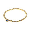 Wholesale Copper Gold Plated Round Beads Elastic Rope Beaded Woven Zircon Braid Bracelet For Men And Women