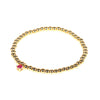 Wholesale Copper Gold Plated Round Beads Elastic Rope Beaded Woven Zircon Braid Bracelet For Men And Women