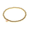 Wholesale Copper Gold Plated Round Beads Elastic Rope Beaded Woven Zircon Braid Bracelet For Men And Women